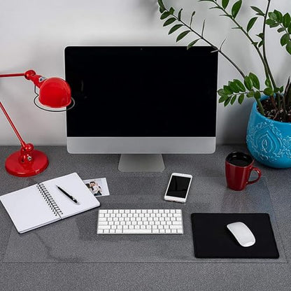 MM MELISEN Clear Office Chair Mats, 0.06" Thick Transparent Heavy Duty Hard Chair Mat for Wood Floors, Rectangular Home Carpet Protector, Can Be Cut (55.1x 98.4in/140 x 250)