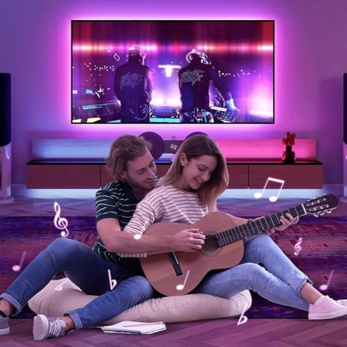 PSTAR LED Lights for TV,6.56ft Music Sync RGB Backlight with Remote & App Control, USB Powered for 32-40 Inch TVs, Gaming Monitors, PC, Bedroom - size: 6.56FT