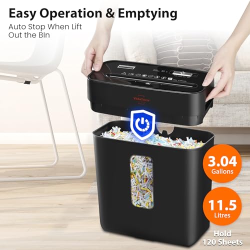 VidaTeco 6-Sheet Cross Cut Paper Shredder for Home Office, 3.04-Gallon Bin - size: 6 sheet