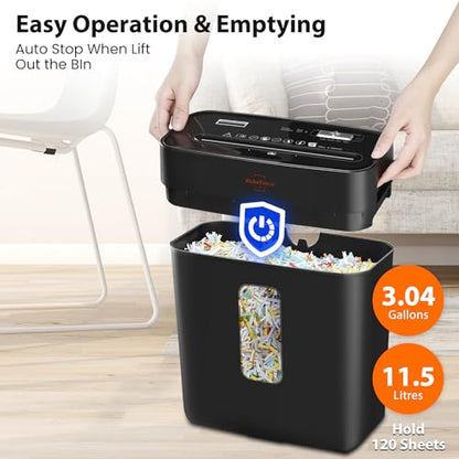 VidaTeco 6-Sheet Cross Cut Paper Shredder for Home Office, 3.04-Gallon Bin - size: 6 sheet