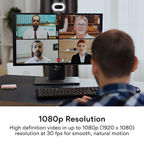 MEE audio CL8A 1080p HD Webcam with Ring Light, Microphone, Autofocus, Low Light Correction, 360° Rotation; USB Streaming Web Camera for Video Calling via Zoom/Skype on Computer PC Mac Laptop Desktop - style: 1080p Ring Light