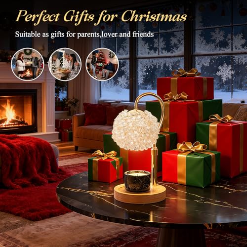 Crystal Candle Warmer Lamp,Luxury Adjustable Timer & Dimmer[White] | Crystal elegance. Adjustable height fits jars. Timer & dimmer safe melt. 2 bulbs & heat-proof base. Luxury decor. - color: White1
