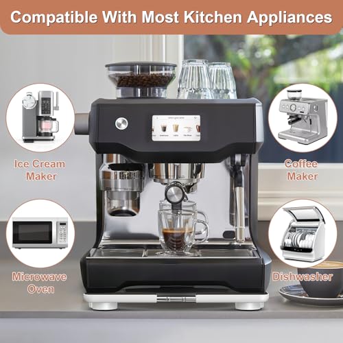 Adjustable Appliance Sliding Tray - Expandable 11" x 11"- 20" x 20" | Slider Tray for Kitchen Appliances - 360° Countertop Rolling Tray with Locking Brakes for Coffee Makers - size: 11" x 11" - 20" x 20" Square