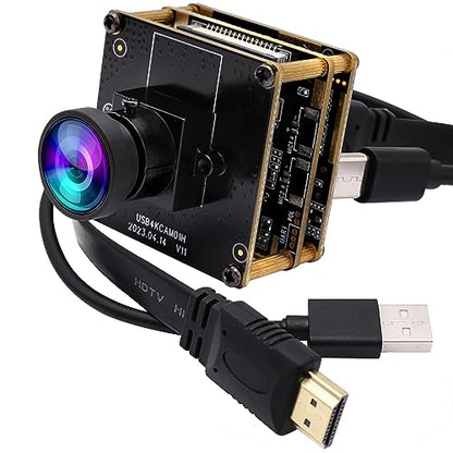 ELP 4K HDMI USB Camera - Wide Angle, 2X Digital Zoom, H.265, 8MP, UVC USB2.0 for Laptop & Monitor - color: 120degree no distortion lens
