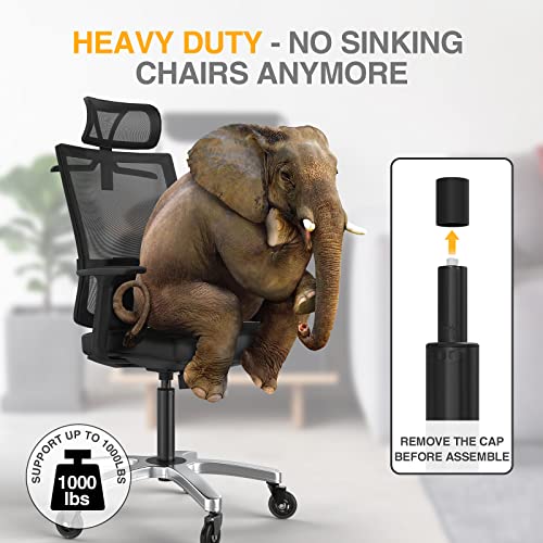HOSALI Office Chair Gas Lift Cylinder-Office Chair Replacement Parts, Heavy-Duty Gas Lift Cylinder Fits Most Chairs,Highest End Class 4 Hydraulic Pneumatic Piston,Universal Size - size: 4.7-black