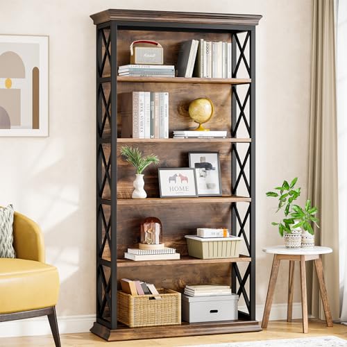 LITTLE TREE 5-Tier Bookcase - color: Rustic Brown