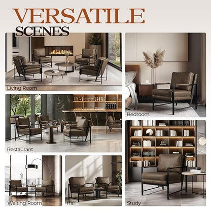 Yaheetech Mid-Century Modern Accent Chairs Set of 2, Brown - color: Brown, size: Set of 2
