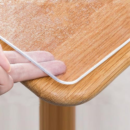 12 x 36 Inch Clear Frosted Plastic Tablecloth Protector 1.5mm Thick Waterproof Office Desk Blotter Pad Vinyl Dining Room Table Protector for Dessert Shop, Entrance Console - size: 12" x 36"