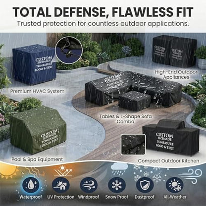Custom Fit Clear Waterproof Protection Cover - Made-to-Measure Dust Cover | Personalized Logo/Text for Patio Furniture, Equipment, Treadmills, Appliances, Outdoor Air Conditioners (PVC-Transparent) - color: PVC-Transparent