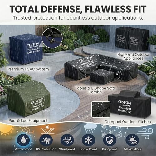 Custom Fit Equipment Dust Protection Cover - Made-to-Measure Dust Cover | with Personalized Logo/Text for Patio Furniture, Equipment, Appliances, Outdoor Air Conditioners (Equipment Dust Covers) - color: Equipment Dust Covers