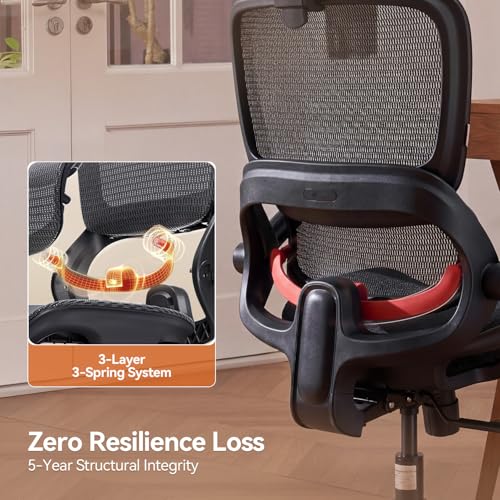 SIHOO B100 Mesh Office Chair, Comfy Ergonomic Office Chair - color: Deep Black, size: Pack of 1