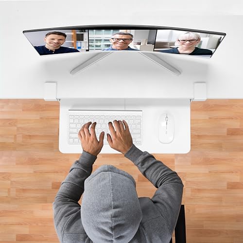 ETHU Small Keyboard Tray Under Desk with C-Clamp, 19.7x11.81", White - color: White
