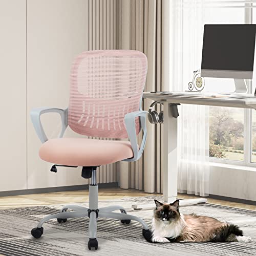 Sweetcrispy Ergonomic Home Office Desk Chair, Managerial Executive Chair - color: Pink, size: 18.5"D
