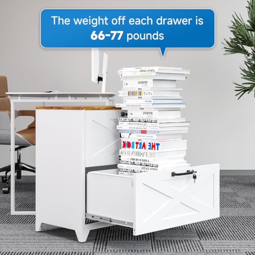 BYNSOE 2 Drawer Lateral File Cabinet Metal Filing Cabinet with Lock Office Home Steel Lateral File Cabinet for A4 Legal/Letter Size Lockable Wide Metal Cabinet,Assembly Required - color: White, size: 2 Drawers-2