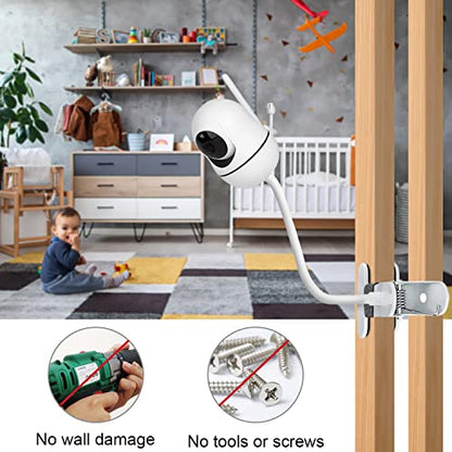 Baby Monitor Mount Compatible with HelloBaby HB6550/HB65/HB66/HB248,ANMEATE SM935E Baby Monitor Camera 15.7 inches Flexible Clip Clamp Mount Long Gooseneck Arm, Baby Monitors Holder Without Tools
