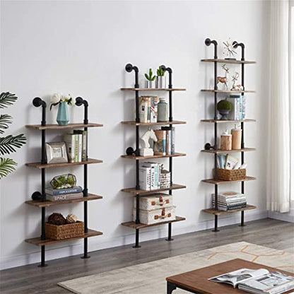 Hombazzar Industrial Pipe Bookshelf,6 Tier Pipe Shelving for Living Room