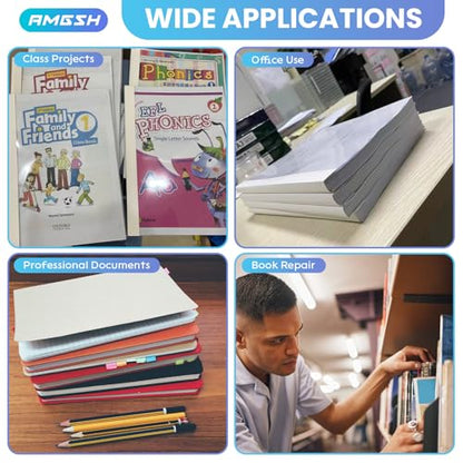 110V Thermal Binding Machine, 1-50mm Binding Thickness, A4 Maximum Binding Length, 500 Sheets Capacity with 20pcs 1/2" (12mm) Glue Strips with mesh Backing for Thermal Book Binder