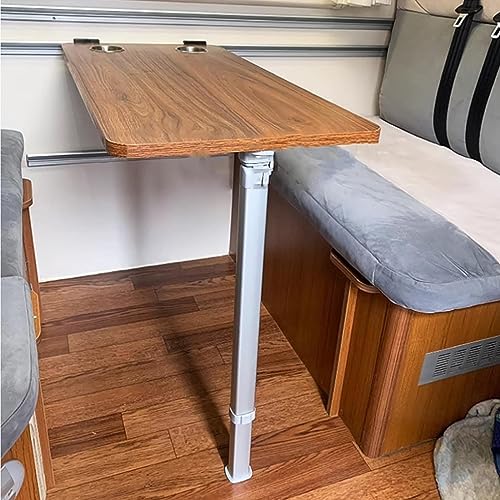 Rv Dinette Table, Wall Mounted Desk, Folding Wall Table, Fold Down Table, Wall-Mounted Table, White Adjustable Steel Brackets, for Rv, Home Office, Bedroom or Kitchen (Walnut 39x79cm/15x31in)