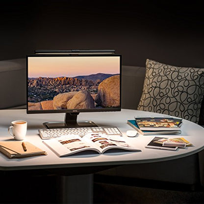 BenQ ScreenBar LED Monitor Light Bar - Auto-dimming, Adjustable Brightness and Color Temperature, No Screen Glare, Space-Saving, Eye-Care USB Monitor Lamp, Black - style: ScreenBar