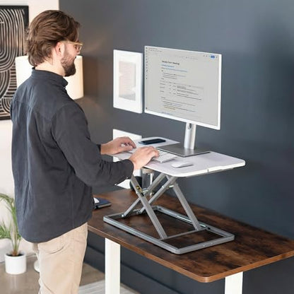 VIVO White 29 in Single Top Standing Desk Converter, DESK-V000UW - color: White, size: 29"