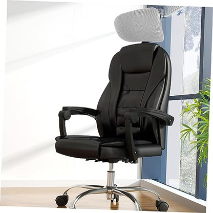 Computer Chair Head Pillow Easy Install Liftable Headrest for Office Chair Support - color: Black