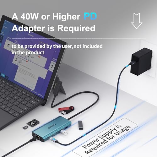 Surface Docking Station. 12-in-1 Docking Station for Microsoft Surface Pro 9/8/X/7/6/5/4/3, Surface Laptop 5/4/3/2/1,Surface Laptop Go 3/2/1, Surface Book 3/2/1, PD Charger Required.