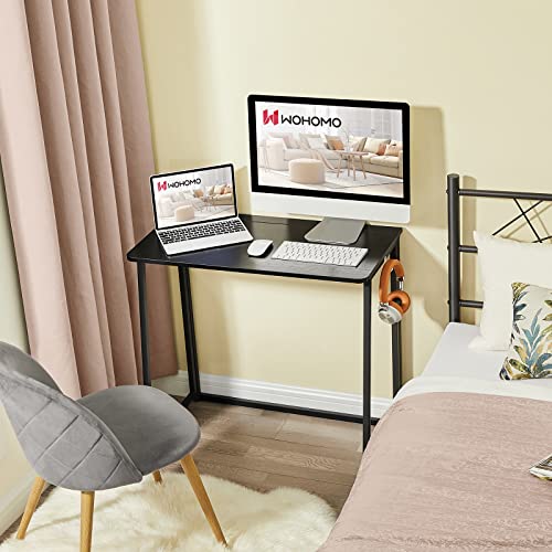 WOHOMO Folding Desk, 31.5" Foldable Computer Table for Small Spaces, Black - color: Black, size: Small Size:31.5 x 15.7