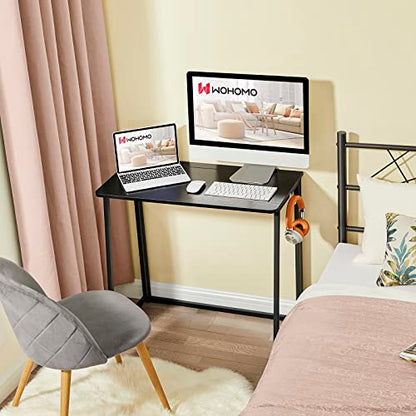 WOHOMO Folding Desk, 31.5" Foldable Computer Table for Small Spaces, Black - color: Black, size: Small Size:31.5 x 15.7