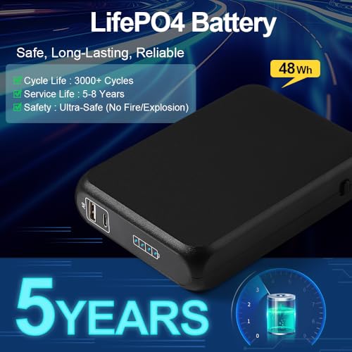 48Wh UPS Battery Backup, DC 5V/9V/12V & Passive POE 24V/48V | Uninterruptible Power Supply for WiFi Router, Modem, ONU, CCTV Camera, USB-A & USB-C