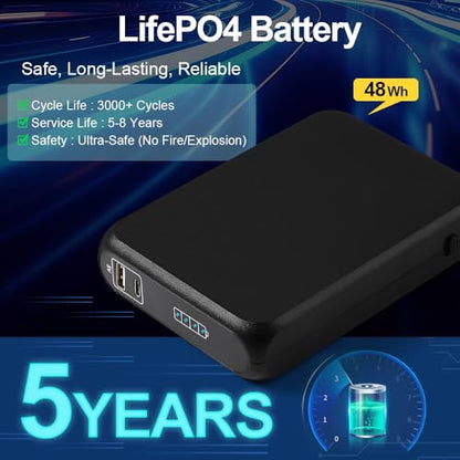 48Wh UPS Battery Backup, DC 5V/9V/12V & Passive POE 24V/48V | Uninterruptible Power Supply for WiFi Router, Modem, ONU, CCTV Camera, USB-A & USB-C