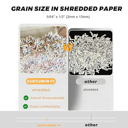 150-Sheet Paper Shredder Heavy Duty, Micro Cut and CDs/Cards, P5 Ultra Security, 60 Min Non Stop Shredder for Home Office, 5.3 Gallon Bin with Wheels, <60 dB (OL289) - size: 150 Sheet Auto Feed