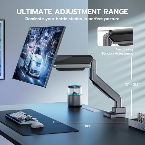Heavy Duty Single Monitor Mount for 13"-49" Curved Screens with USB, Gray - color: Grey, style: with USB