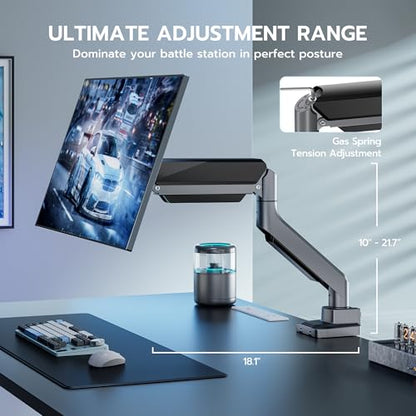 Heavy Duty Single Monitor Mount for 13"-49" Curved Screens with USB, Gray - color: Grey, style: with USB
