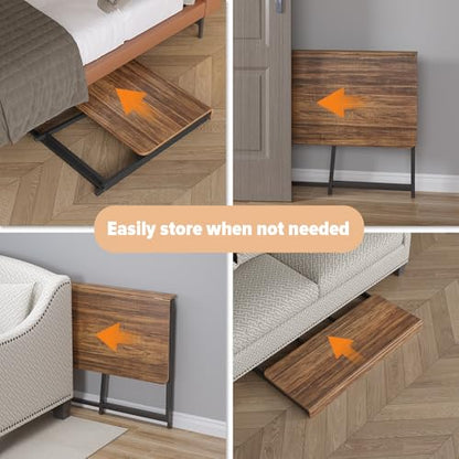 WOHOMO Folding Desk, 47.2" Foldable Computer Table for Small Spaces, Walnut - color: Brown, size: Extra Large Size:47.2 x 19.6