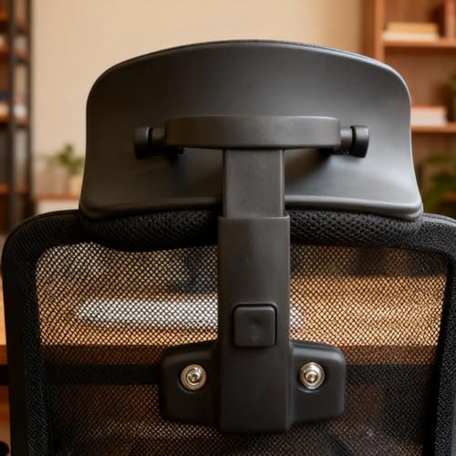Office Chair Headrest, No Drilling, Easy to Install, Adjustable Height, 11 x 7.1 in / 28 x 18 cm, Ergonomic Desk Chair Neck Support Attachment, Black
