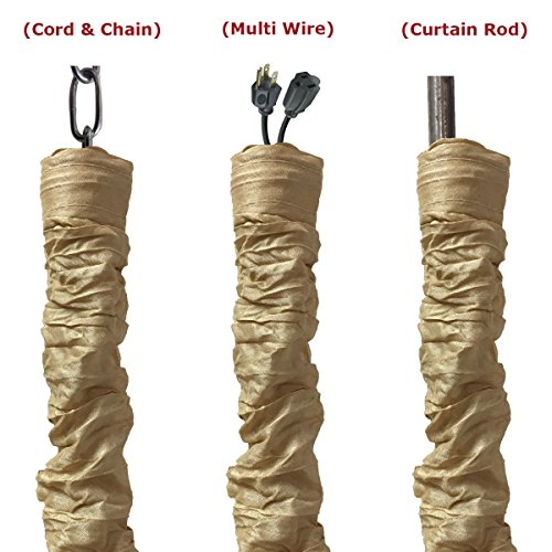 Royal Designs, Inc. CC-11-AGL Antique Gold Cord & Chain Cover- 4 feet- Silk-type Fabric Touch Fastener - Use for Chandelier Lighting Wires - color: Antique Gold, size: 1 Pack