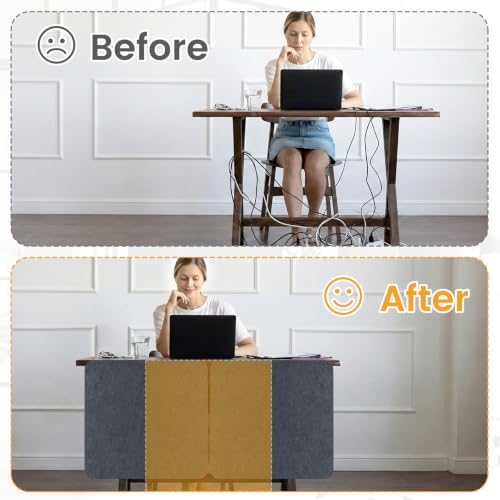 2-Pack Felt Desk Dividers, Clamp-On Privacy Panels, 24 x 24 Inch, Dark Gray - color: Dark Gray, size: 24×24 in (2pcs)