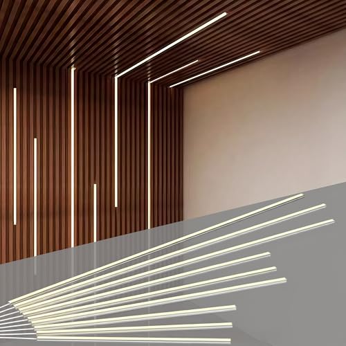 9-Lights LED Recessed Lighting Wall Panel Lights,Self-Adhesive Wood Slat Wall Panel Strip Light,4000K Touchable Switch Dimmable LED Aluminum Channel lamp,Under Cabinet Light(39in+31.5in+23.6in) - color: 9-Lights
