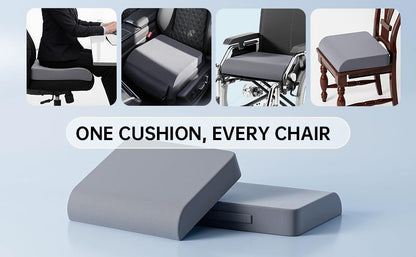 Ultimate 4-Inch Wheelchair Cushion – 3-Layer Memory Foam with Breathable Design Pressure Relief – Ergonomic Seat Pad for Wheelchairs, Office Chairs, and Home Use(Grey) - color: Grey