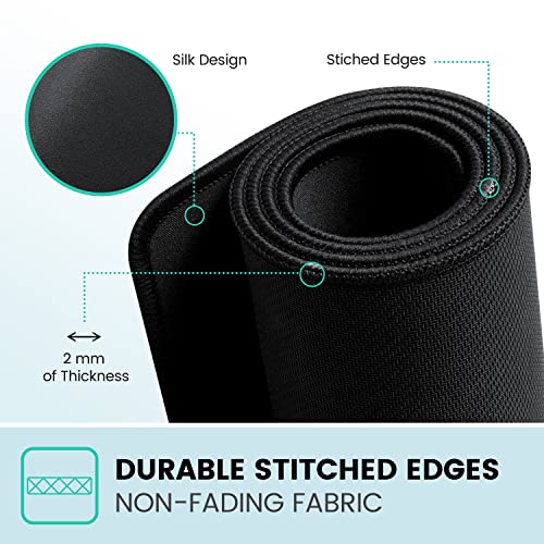 Perixx DX-1000M Waterproof Gaming Mouse Pad with Stitched Edge - Non-Slip Rubber Base Design for Laptop or Desktop Computer - M Size 9.84x8.27x0.08 Inches - size: 9.8L x 8.3W inches