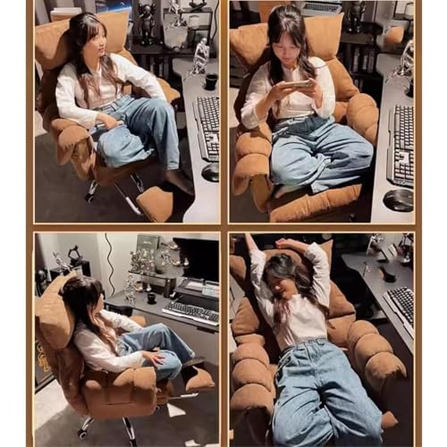 Executive Office Chair with Wheels, Swivel Computer Recliner, Padded Seat & Arms, Adjustable Height, Ergonomic Desk Chair for Home Office, Study & Conference,Dark Grey-Without - color: Dark Grey, size: Without