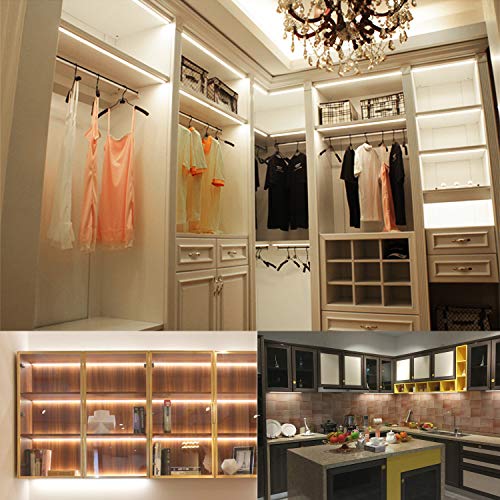 LABOREDUCER LED Under Cabinet Lighting Plug in Warm White 6 Pack,12inches Bar Dimmable Under Cabinet Lights, Under Counter Lights for Kitchen Ultra Slim LED Lights Hardwired Linkable 24V - color: Warm White 2700K
