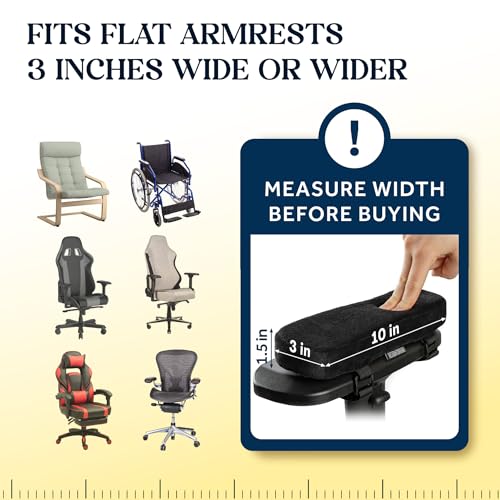 Thick Armrest Pads - Memory Foam Office Chair Arm Pads - Arm Rest for Desk Chair & Gaming Chair Armrest Pads - Chair Arm Covers - Elbow Support