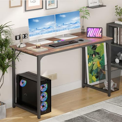 BestOffice Computer Desk,Home Office Desk, Modern Simple Style for Home Office Study Writing (Brown, 47 Inch) - color: Brown, size: 47 Inch