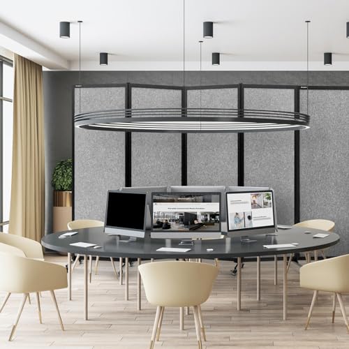 Room Partition 2.0 Upgrade Version,8'2"L* 6'7"H,4 Panel,Light Grey - color: Light Grey, size: 4