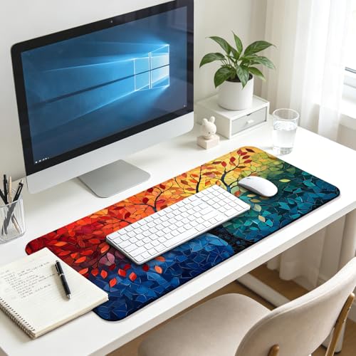 Tree of Life Gaming Desk Mat, Extended Fantasy Abstract Mouse Pad - color: W04