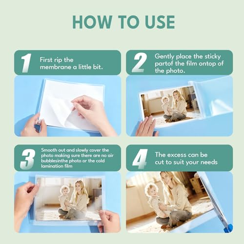 50 Pack Self-Sealing Laminating Pouches 4x6 Inch,10 Mil Self Adhesive Lamination Pouches,Waterproof Photo No Heat Laminating Sheets No Laminator Machine Need - size: 4.4x6.4"_10Mil, style: 50PCS