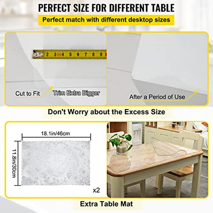 VEVOR Plastic Table Cover 40 x 80 Inch, 1.5 mm Thick Clear Table Protector, Rectangle Clear Desk Mat, Waterproof & Easy Cleaning for Office Dresser Night Stand - size: 80" x 40" (Rectangular)