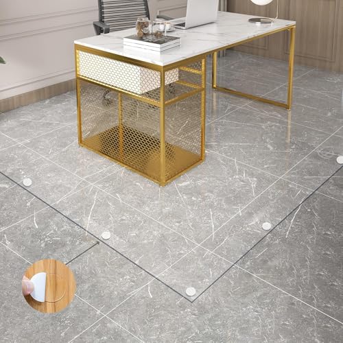 Clear Office Chair Mats, 0.06" Thick Transparent Heavy Duty Hard Chair Mat for Wood Floors, Rectangular Home Carpet Protector, Can Be Cut