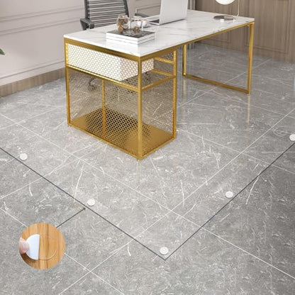 Clear Office Chair Mats, 0.06" Thick Transparent Heavy Duty Hard Chair Mat for Wood Floors, Rectangular Home Carpet Protector, Can Be Cut